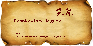 Frankovits Megyer névjegykártya